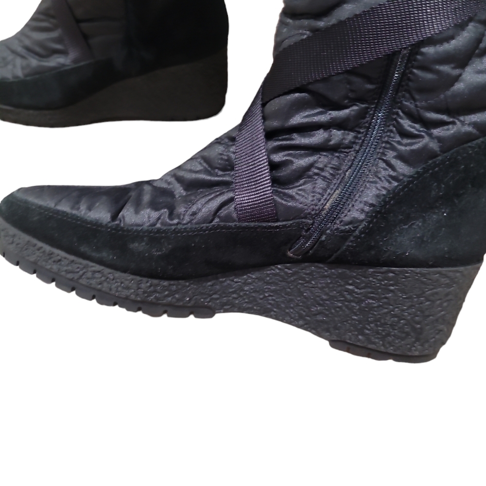 Coach Black Ankle Boots with Fur Trim - Picture 6 of 8